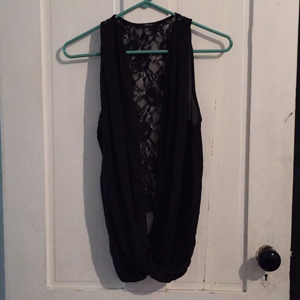 Black slouch tank top